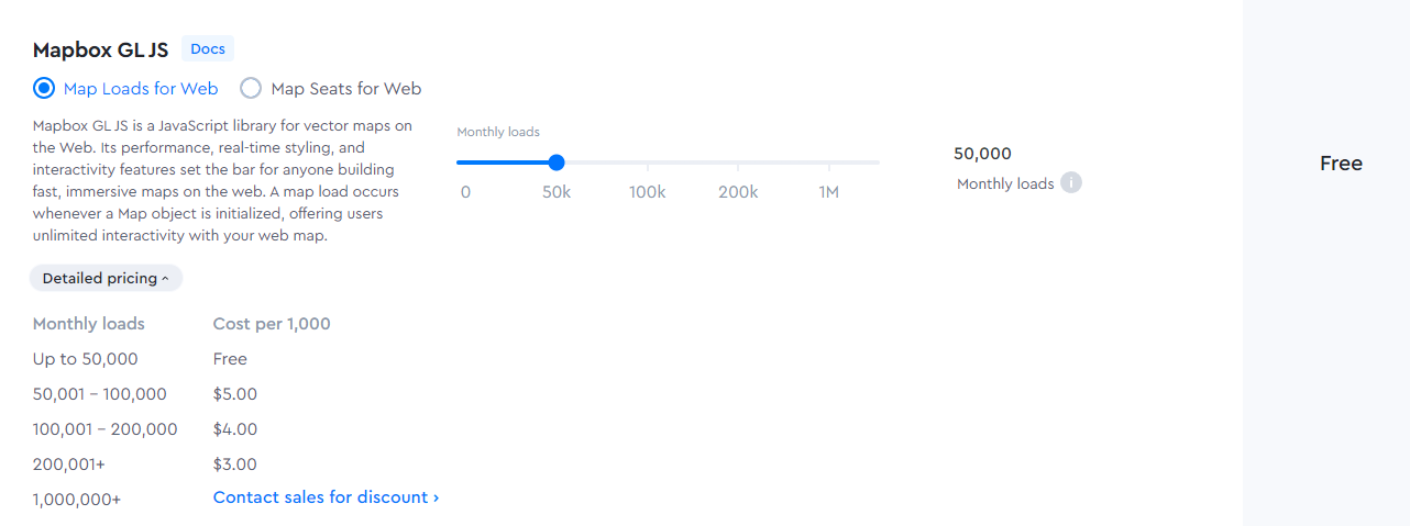 Mapbox GL Pricing by loads
