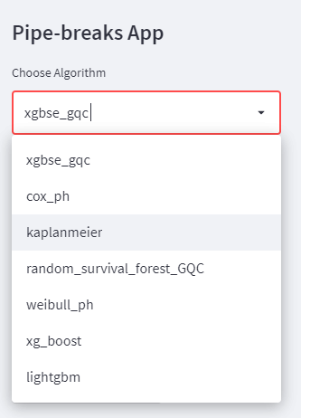 Implemented Algorithms