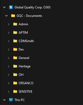 File structure in onedrive