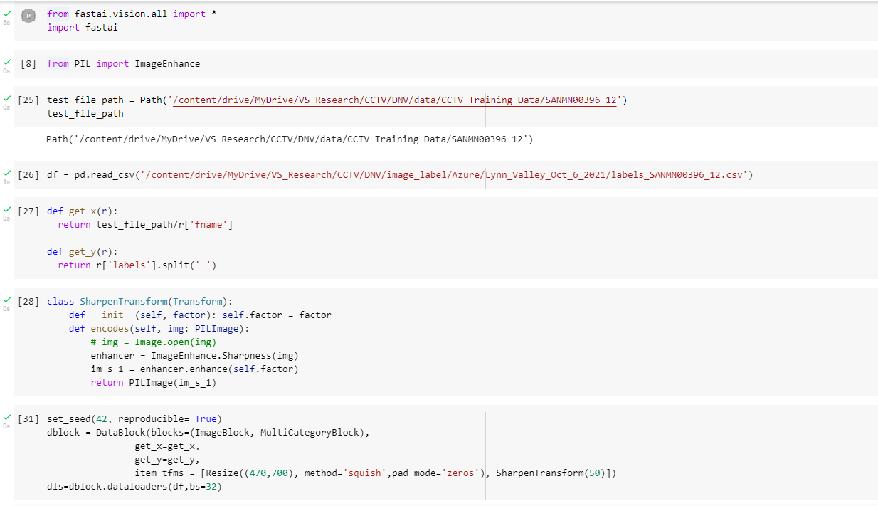 Code to Apply Sharpening to Fastai